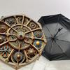 1PC clock faceAutomatic Open/Close Umbrella with Windproof, 8-Rib Sturdy Canopy, Durable Ribs, Fashionable Design, Outdoor Accessory, Fun Prin, Holida