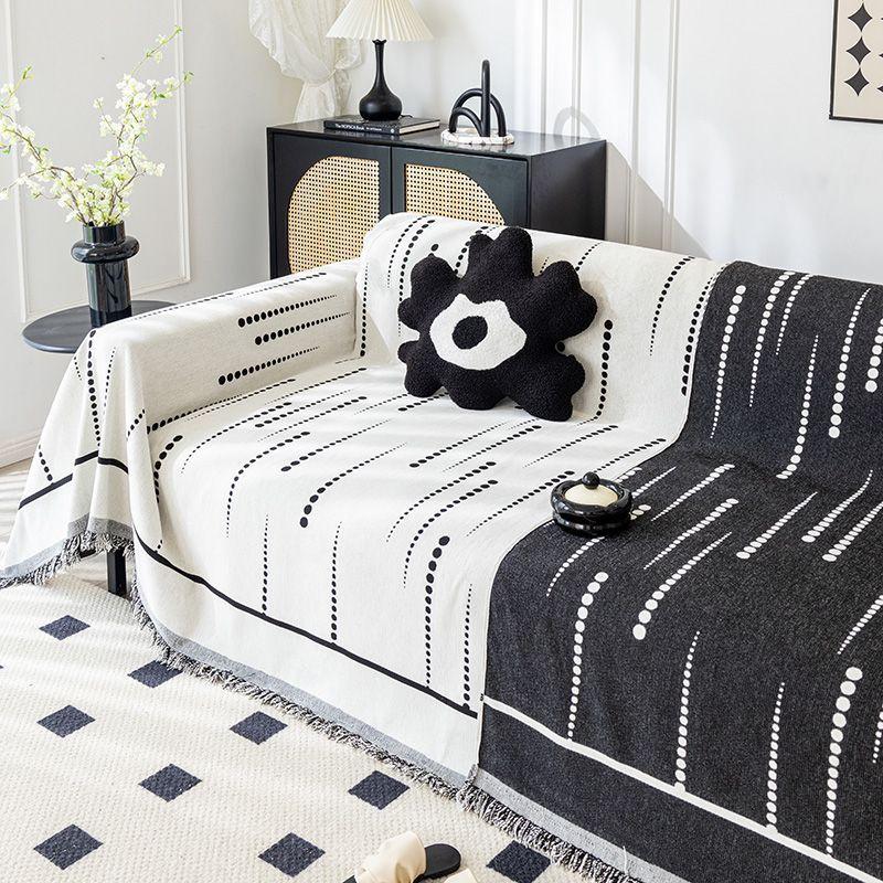 Telo per divano a righe a tinta unita Ispessito Ciniglia Quattro Stagioni Universale Nappa Telo per divano Antiscivolo Copertura Inclusiva Telo