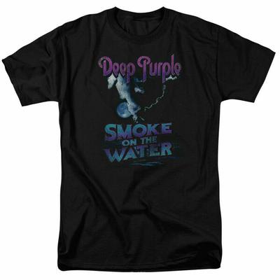 26 Deep Purple Smoke On The Water T Shirt Licensed Rock N Roll Music Tee Black Unisex T-Shirt