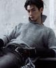 LANARCHIVE [0091] Shoulder Zip-Up Ribbed Knit - Gray