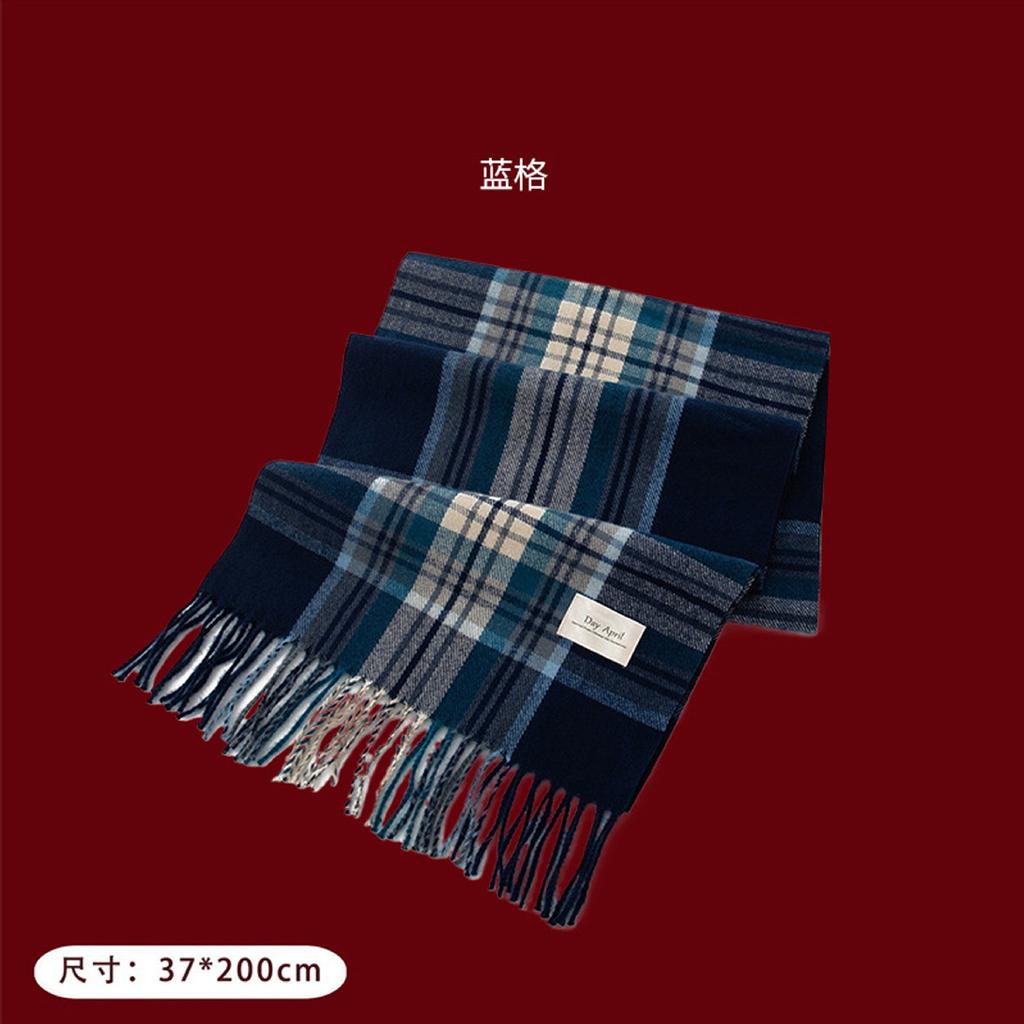 Cashmere feel autumn and winter new year plaid scarf Korean atmosphere women's imitation cashmere ankela red scarf shawl