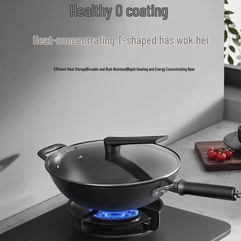 Joyoung 32cm Uncoated Cast Iron Wok