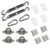 44pcs Sun Shade Sail Stainless Fixing Fitting Kit Garden Patio Awning Canopy Accessory