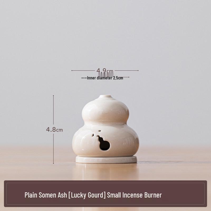 Zen Style Ceramic Gourd Incense Burner for Coil and Agarwood Incense, Home Tea Ceremony Burner
