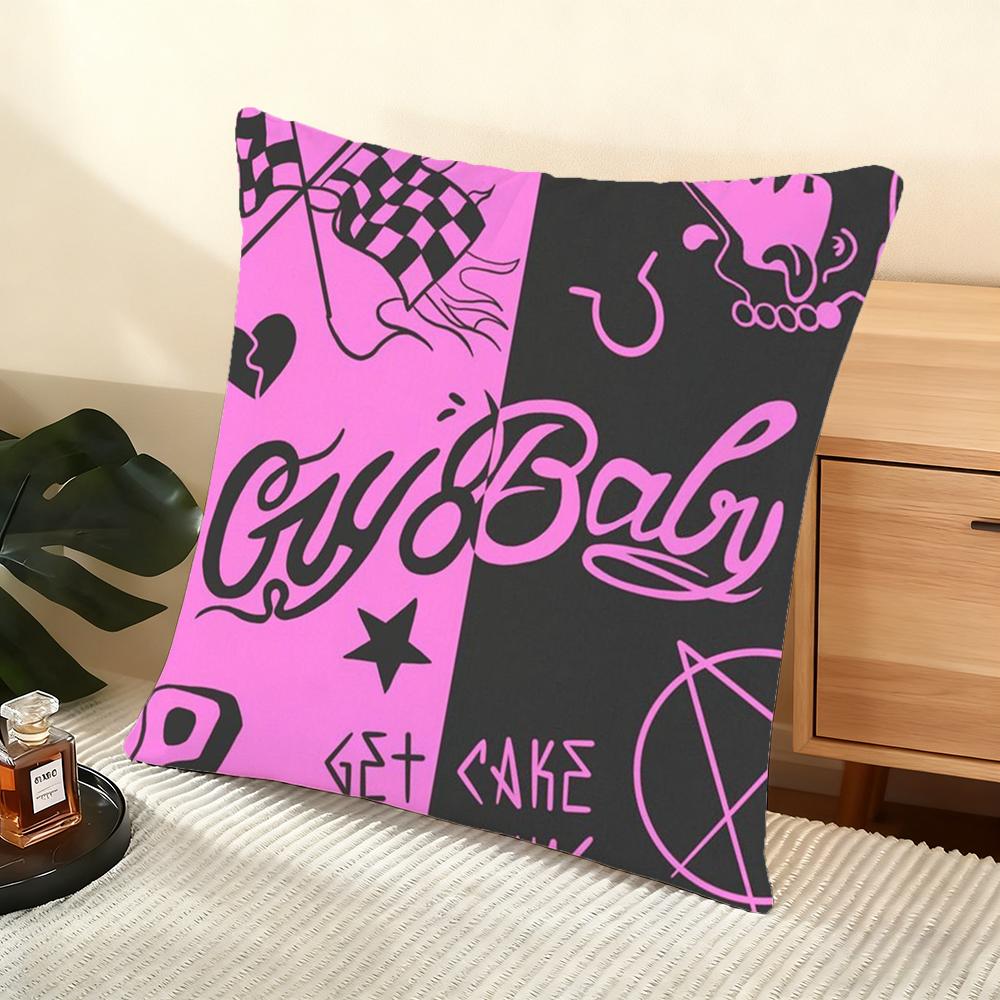 L-Lil Peep H-Hell Boy Cushion Cover Soft Short Plush Pillow Cover Smooth Cozy Texture Aesthetic Cushion Case Home Decor