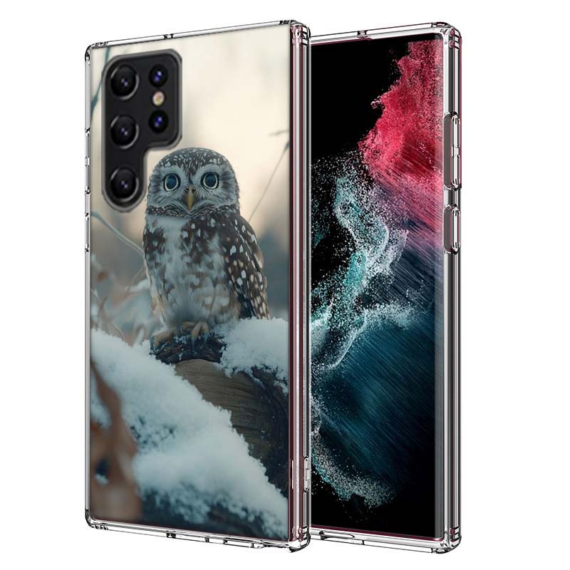 Owl in Winter Capa Phone Case For Samsung S26 Ultra S25 Edge Galaxy S23 S21 S20 S24 FE S22 S10 Plus Cover Clear TPU Shell Coque