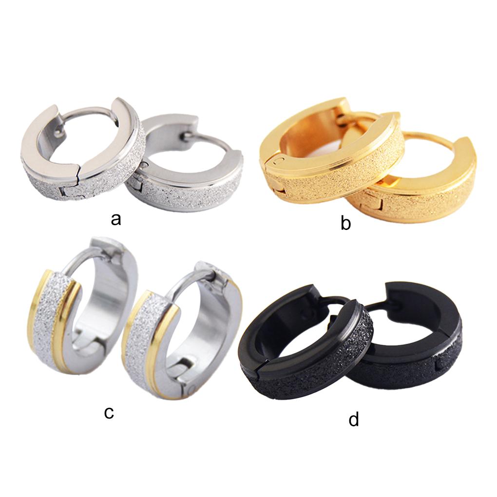 3 Paar Kreuzohrringe für Herren Ohrschmuck Klapp-Creolen Exquisite Anhänger Galvanisiert Fels Mattiert Geschliffen Piercing Geschenke