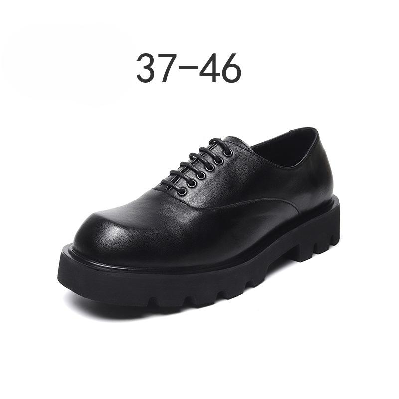 Men'S Casual Leather Shoes Large Size New Dress British Men'S Shoes Platform One Piece 15961-O