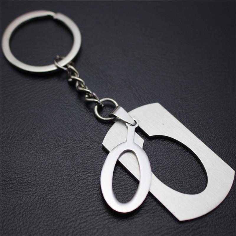 2022 DIY A-Z Letters Key Chain For Name Silver Color Steel Keychain Women Men Car Key Ring Simple Key Holder Party Gift