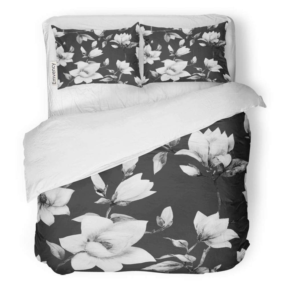 Comforter Plant White Magnolia Flower Art Bedding Set Suitable For Children Adult Bedroom Decoration