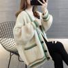 Women's Medium Length Sweater Cardigan Sweater Women's Knitted Sweater V-neck Long Sleeved Top