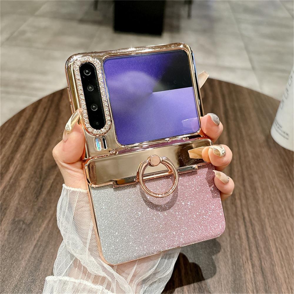 For Huawei Pura X Case Glitter Design Rhinestone Decor Hard PC Phone Cover