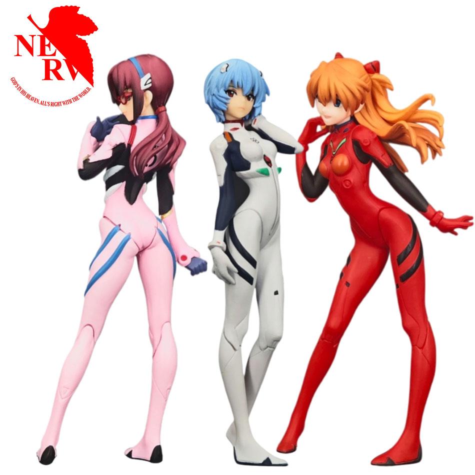 Anime NEON GENESIS EVANGELION 13cm Ayanami Rei Asuka Langley Makinami Figure PVC Model Doll Desktop Decoration Collecting Toys