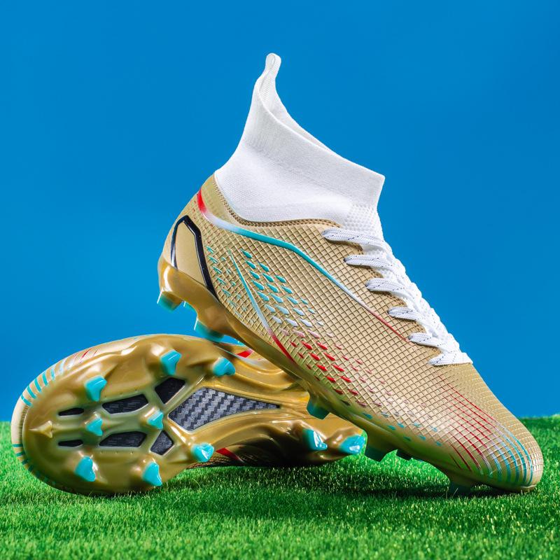 World Cup high-top football shoes boys and girls TF broken nails AG long nails adult grass training shoes