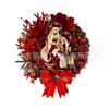 Christmas Decorations Set: LED String Lights Red Poinsettia Flowers Wreath Door Hanging Home Festive Interior
