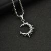 Xiaomi Vnox Spine Moon Pendant Necklace for Men, Stainless Steel Gothic Spiked Crescent Chain, Hip Hop Punk Birthday Party Jewelry Gift