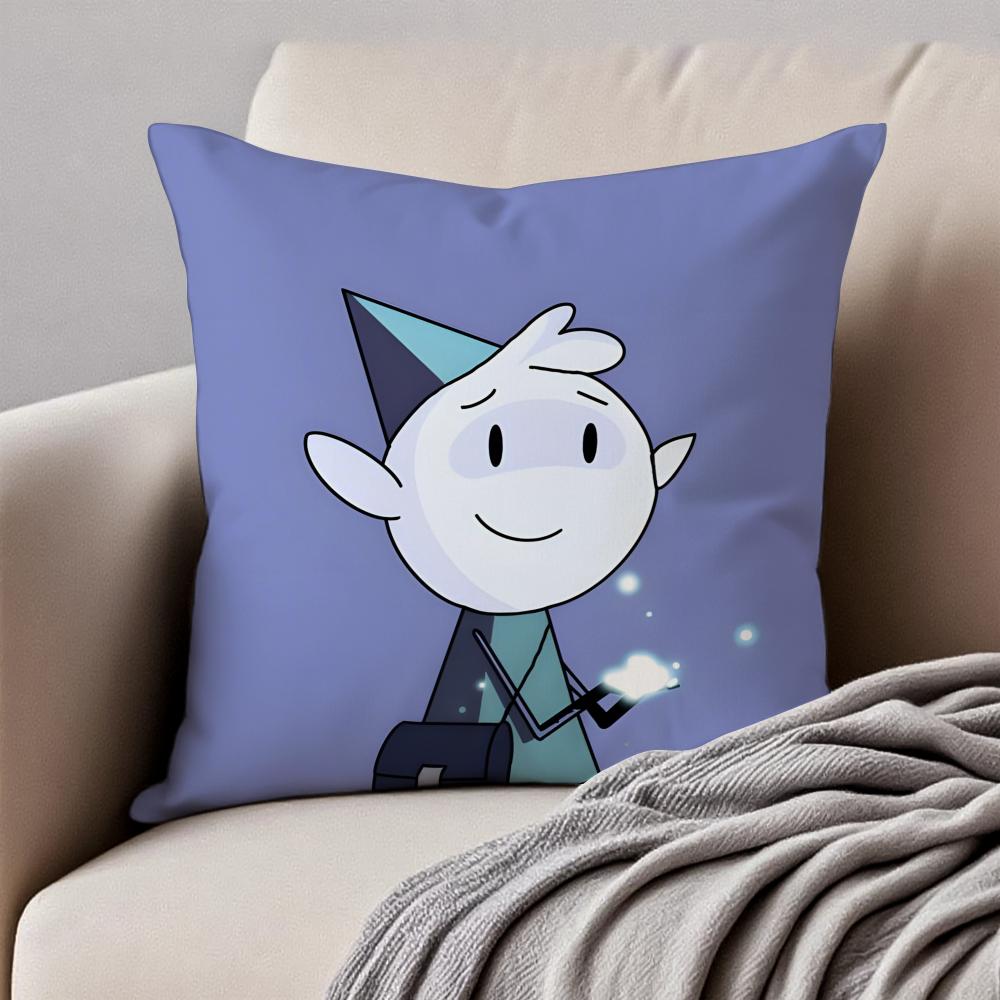 Warm Cute Cartoon H-Hilda Cushion Cover Pillowcase Anti-dustmite Invisible Zipper Short Plush Sofa Cushion
