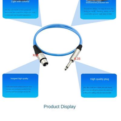 6,5 a bus XLR, 6,35 mono a XLR Cable de micrófono Ktv, amplificador de potencia Cable de Audio antiruido