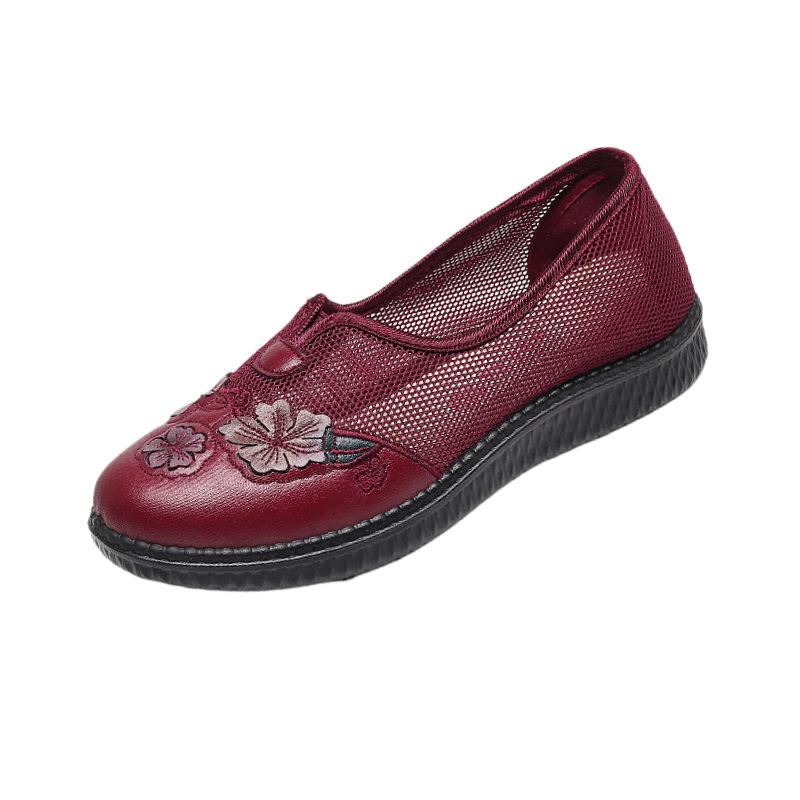 ****** and summer new old ******* cloth shoes women's single shoes breathable mesh shoes non-slip s**t-soled mother shoes middle-aged and elderly flat
