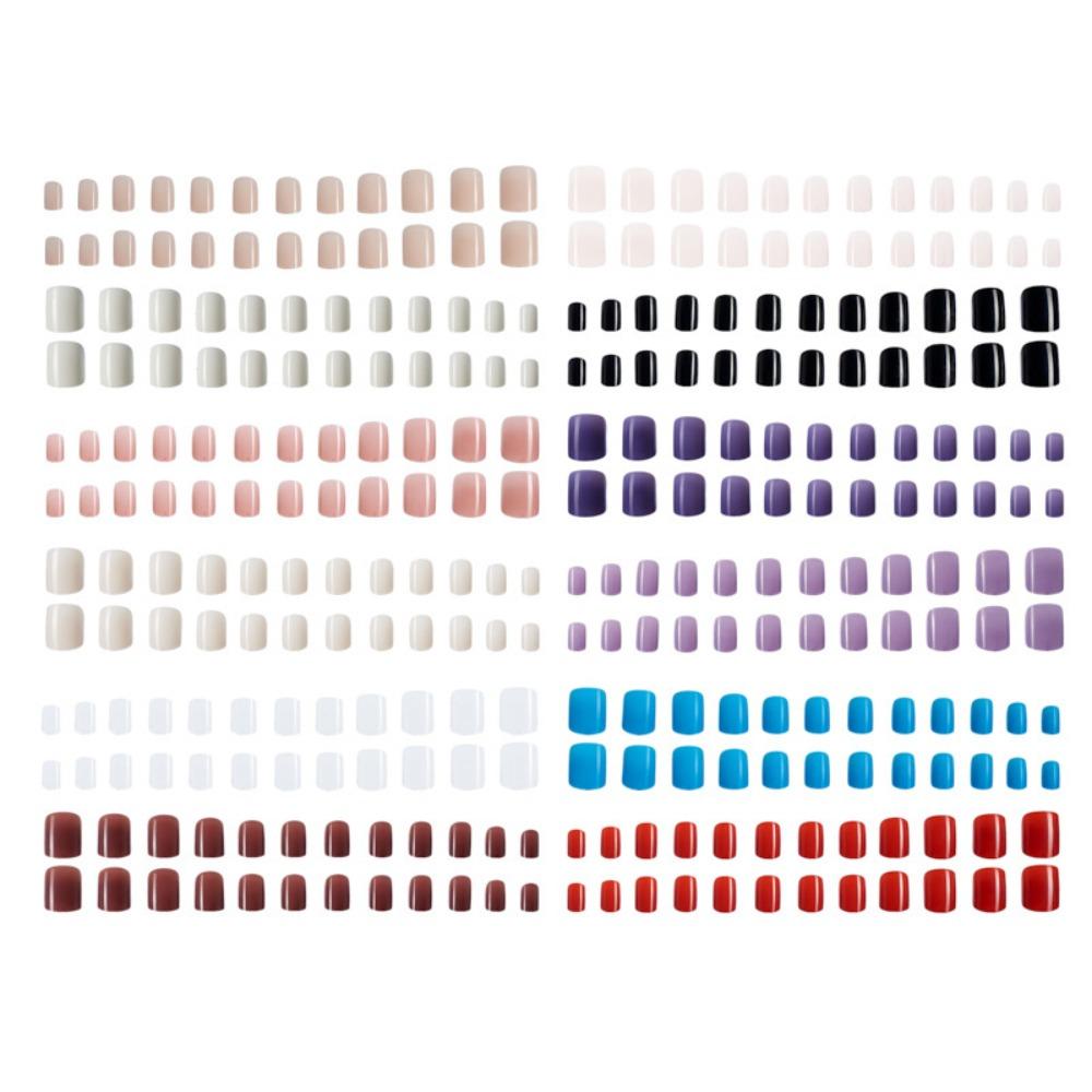 

288pcs Round Fake Nails French Nail Tips Fashion False Nails for Salon CDMJ-73-5