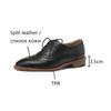 Mode NY Vår/Höst Dam Oxfords Delat Läder Skor för Damer Brogues Vintage Snörning Loafers Handgjorda Svarta Extra Stora Skor
