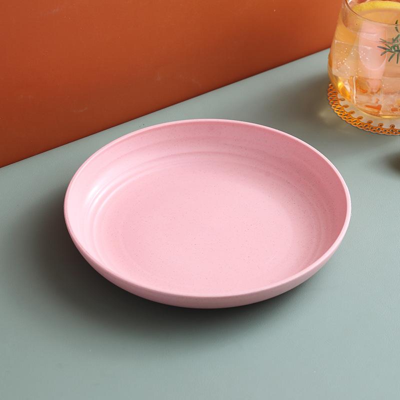 Wheat Straw 20Cm Plate Household Cutlery Vegetable Plate Fruit Plate Plate Salad Plate