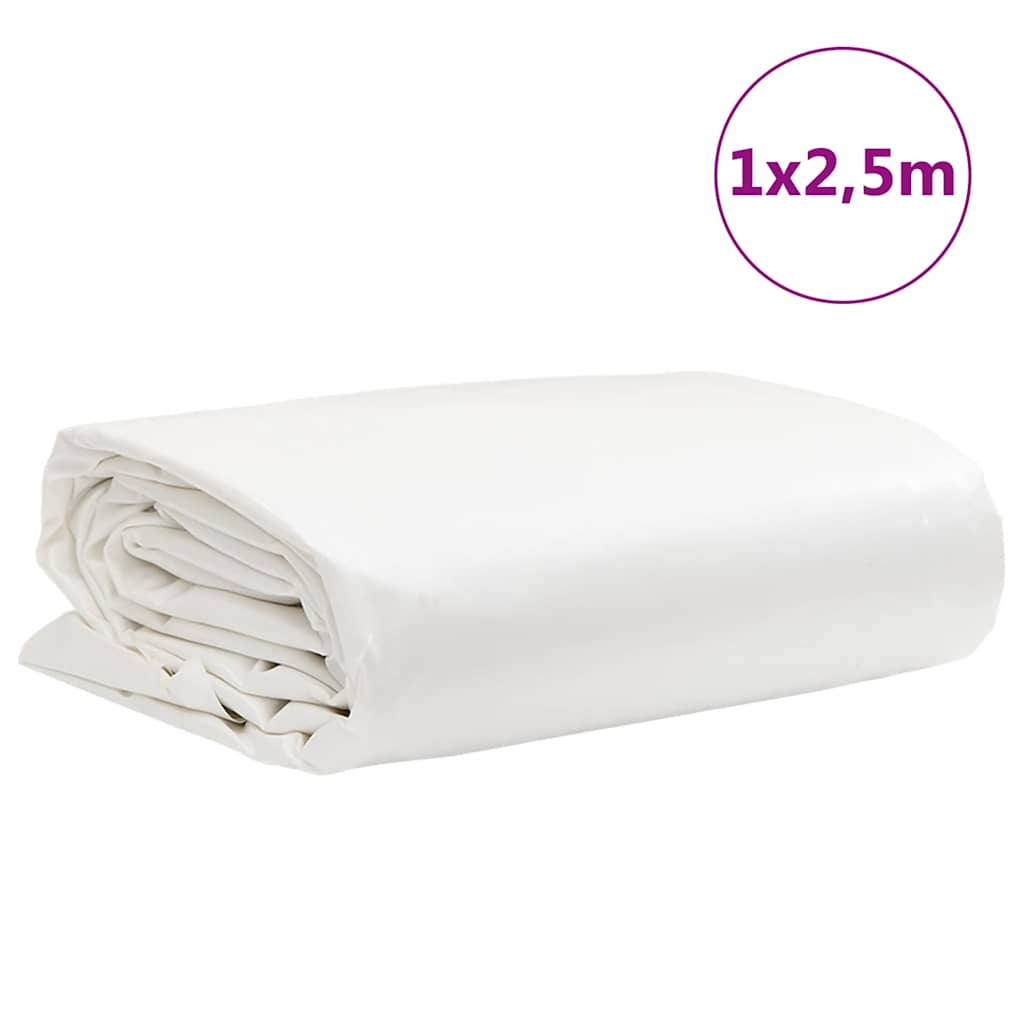 White Cover Tarpaulin 1 x 2.5 m 650 g m²