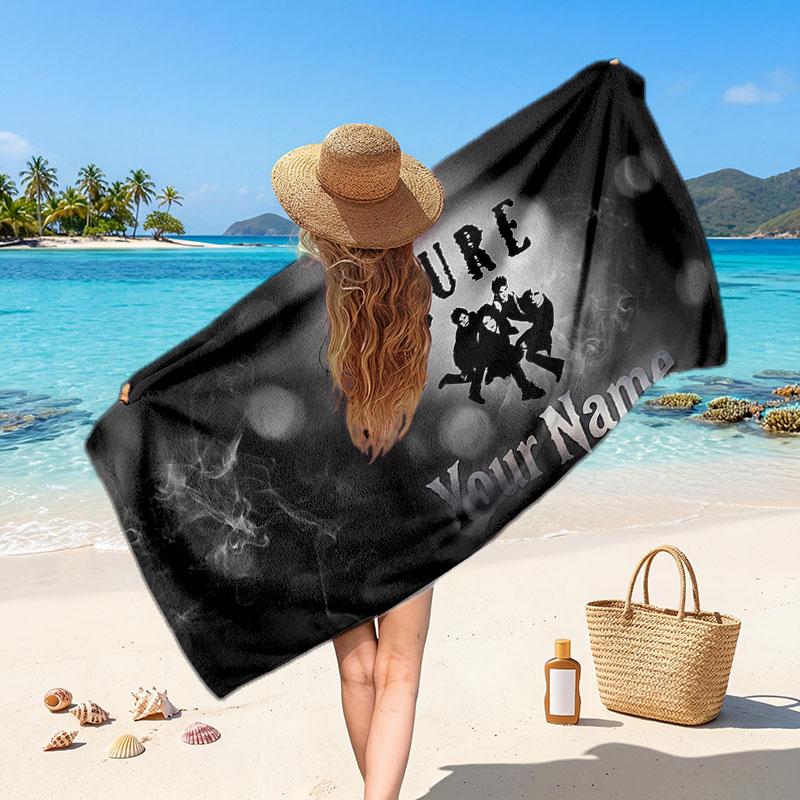 The Cure Customized Name Text Beach Towel, Soft Absorbent Towel Beach Pool Travel Personal Gift