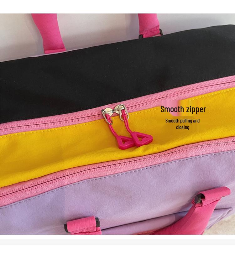 Women's High-End Color Block Fitness and Travel Bag - Large Capacity, Handheld, Perfect for Commutes and Business Trips