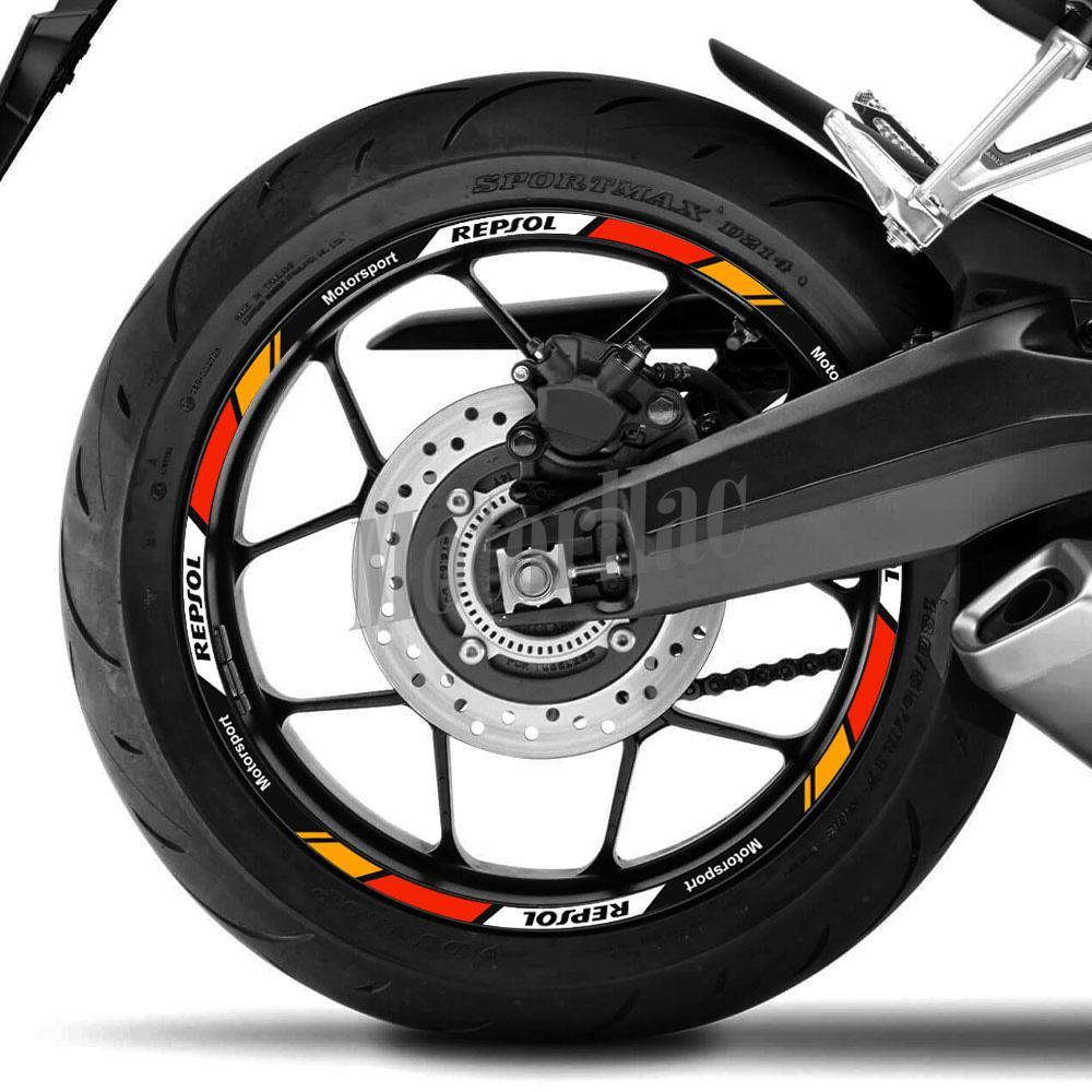 For Repsol CBR CBR650rr Reflective Motorcycle Wheel Sticker Rim Stripe Decal 17" Hub Tape Accessories Waterproof 2025