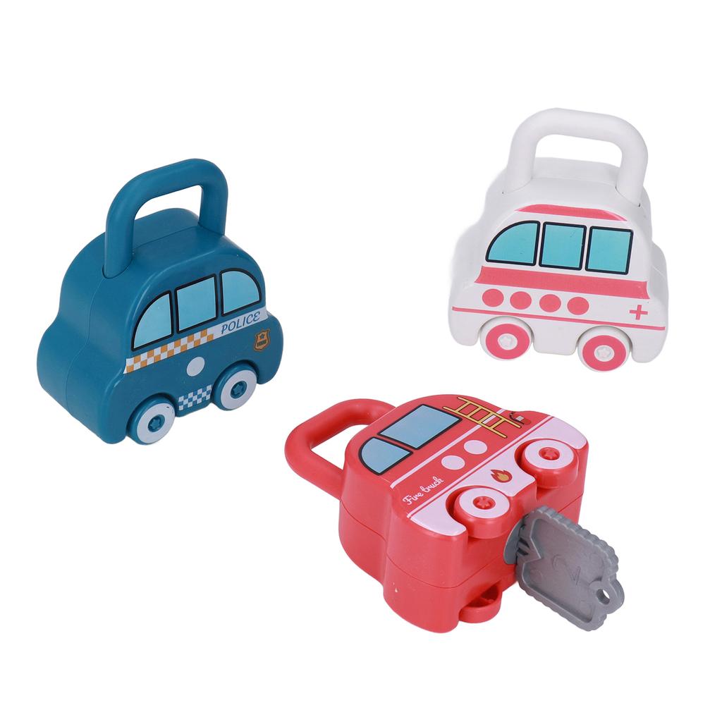 Kids Learning Locks Car Shaped Numbers Matching Different Colors Educational Lock Key Toys