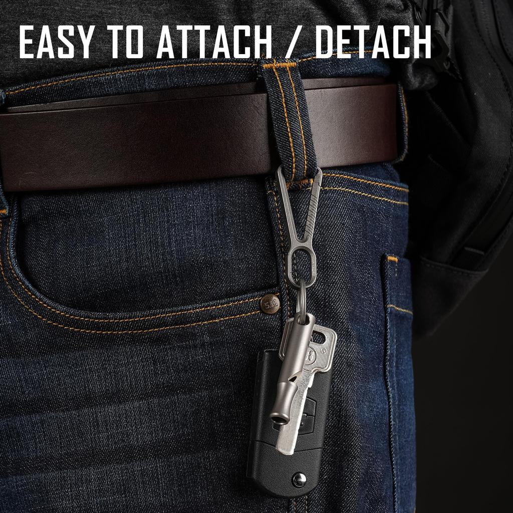 KeyUnity KD01 Titanium Key Ring with Simple Easy to Great Gift Keychain, Carabiner, Keychain, Anti-Loss, Install, Durable, (KD01)