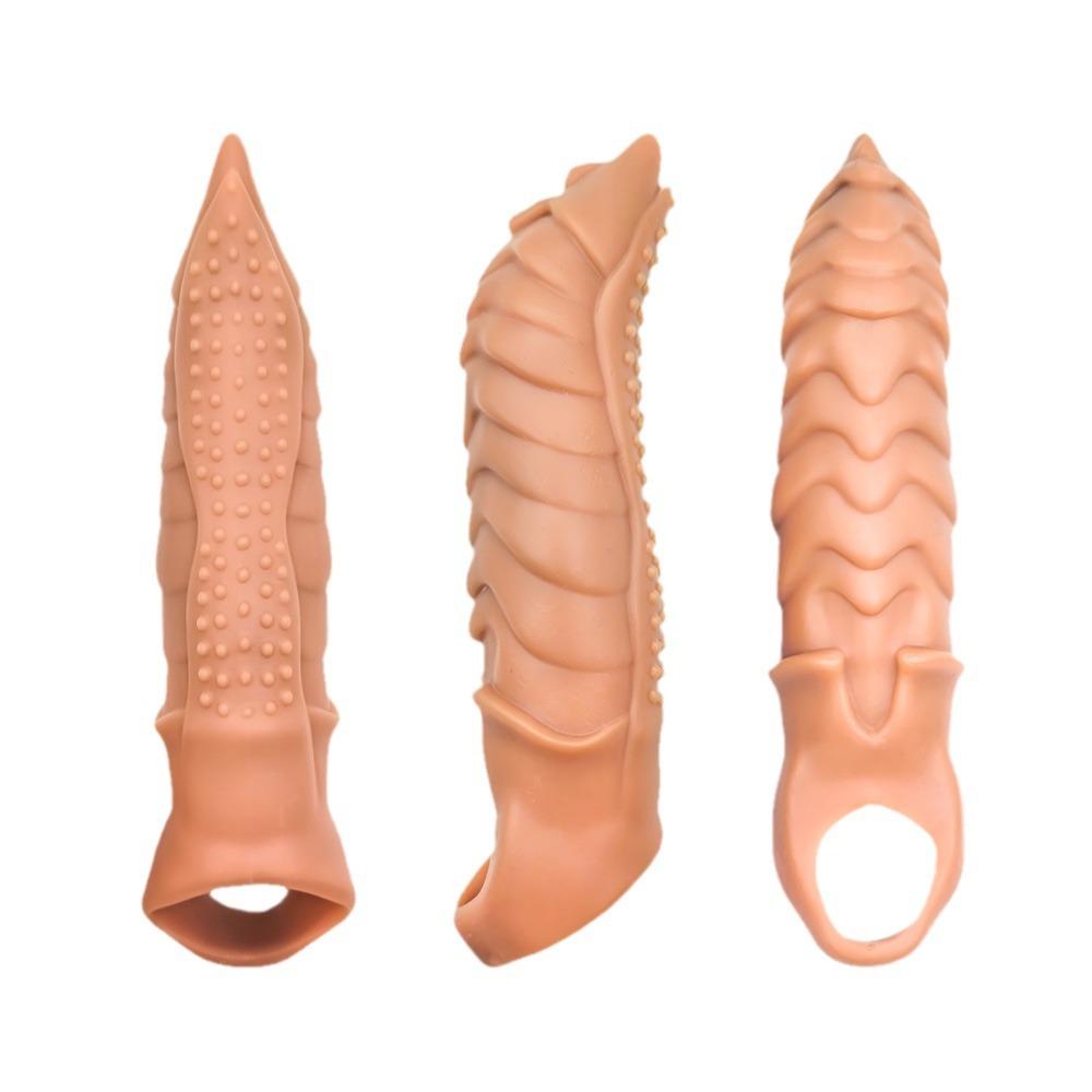 No. plus-Sized Wolf Head Cover Barbed Men's Thick Penis Ring Lock Crystal Soft Glue TPE Sexy Sex Product