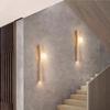 LED strip wall lamp, yellow hole stone wall lamp stone bedroom cream style high-end home decoration staircase lighting fixtures