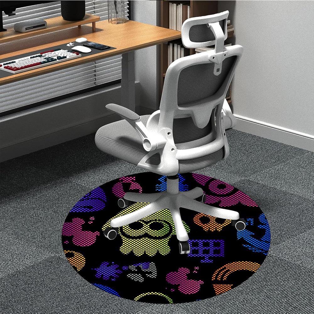 

1pc Splatoon Office Round Area Rug, Under Office Chairs Bedroom Living Room Home Decor, Room Decoa1016197 80cm by 80cm