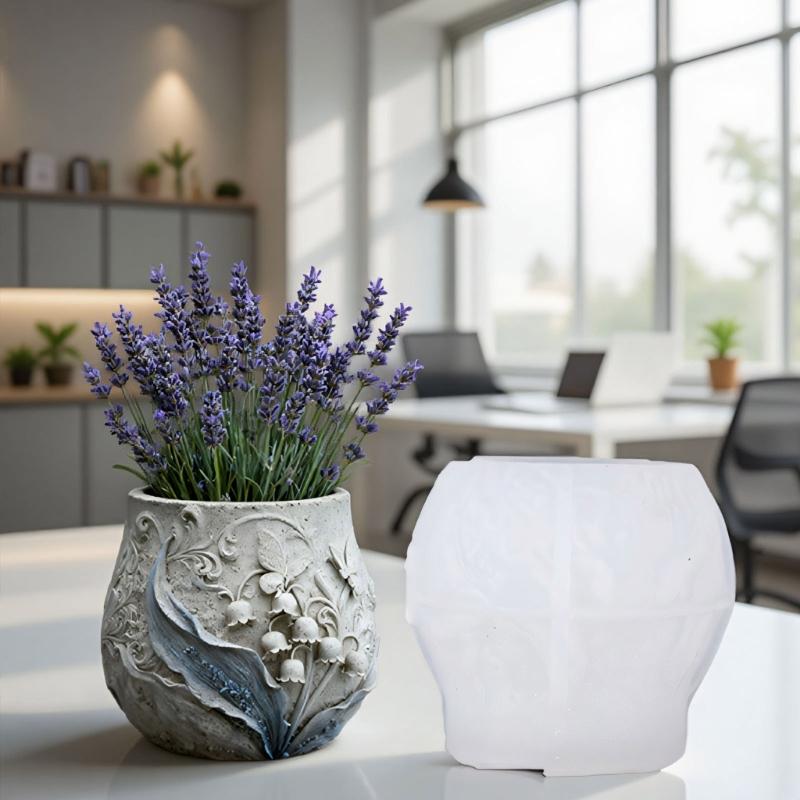 Flexible Silicone Floral Butterfly Mold For Handmade Cement Concrete Crafts Decorative Flower Pots And Resin Art Creation