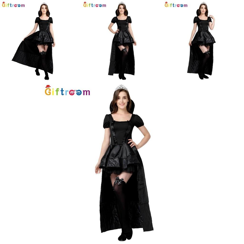 Enchanting Black Queen Princess Witch Costume Dress For Fantasy Themed Events