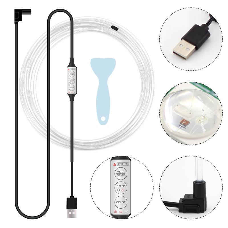 22 Modes 20 Colors 1-5M Car USB RGB LED Light Strip Interior Ambient Light Hand Control Invisible Fiber Optic Atmosphere Lamp