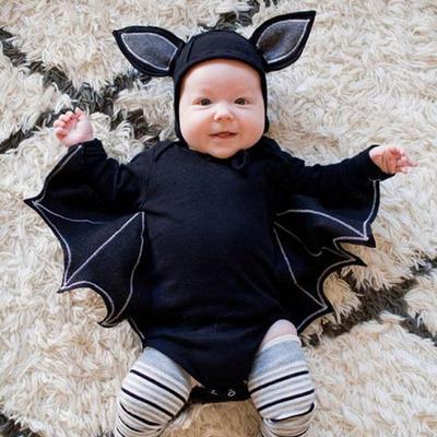 European & American Baby Bat Hooded Romper Set: Boys & Girls Onesie Jumpsuit (2-Piece).