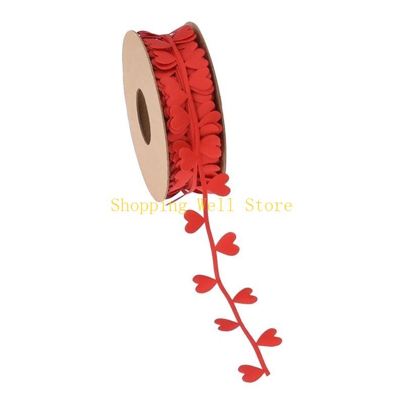 KX4B 3 Rolls Assorted Color Silk Ribbons for Birthday and Wedding Love Heart Embossing Ribbon Elegant Gift Wrapping Tool