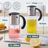 VKCHEF Drip-Free Oil Bottle and Soy Sauce Dispenser, 200ml and 300ml, Condiment Container, Dressing Bottle, Heat-Resistant Glass Storage Container