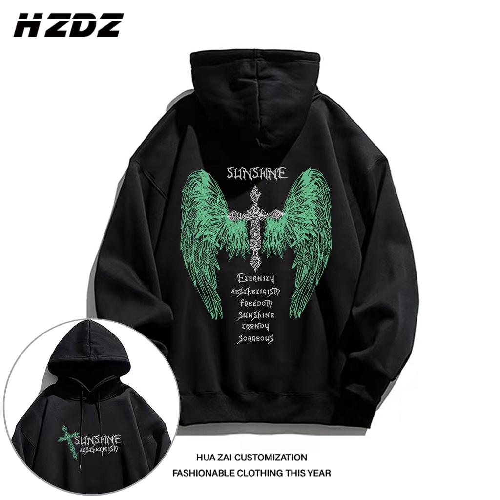 Autumn and winter men's hooded sweatshirt oversize niche high-quality printing street fashion casual sports long-sleeved pullove