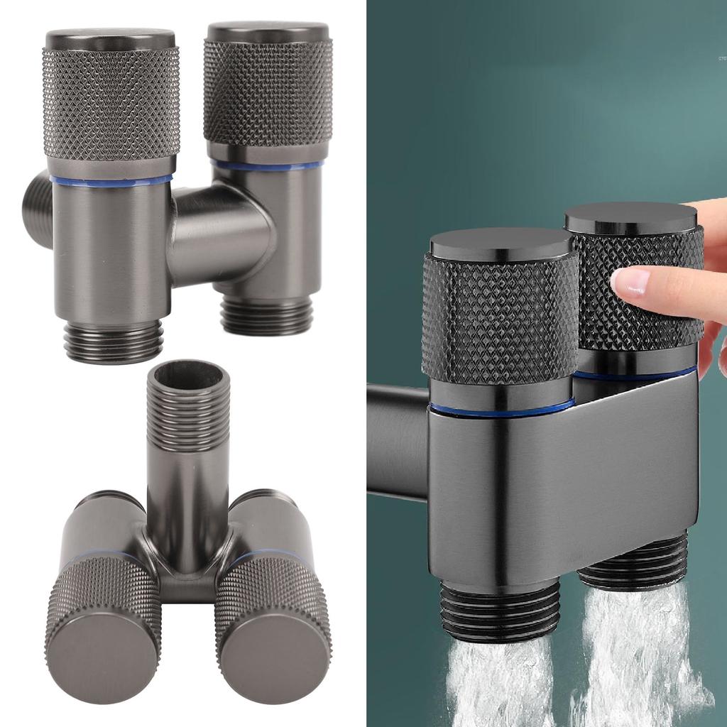 Dubbelströmbrytare Vattenventil 1 G1/2 tum Inlopp 2 G1/2 tum Utlopp Yttergänga Vattenventil för Tvättmaskin