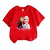 Kids Boys Girls Crew Neck Short Sleeve 100% Cotton T-Shirt, Cute Cartoon Sisters Print Casual Soft Breathable Summer Tee Tops for Children Daily Wear