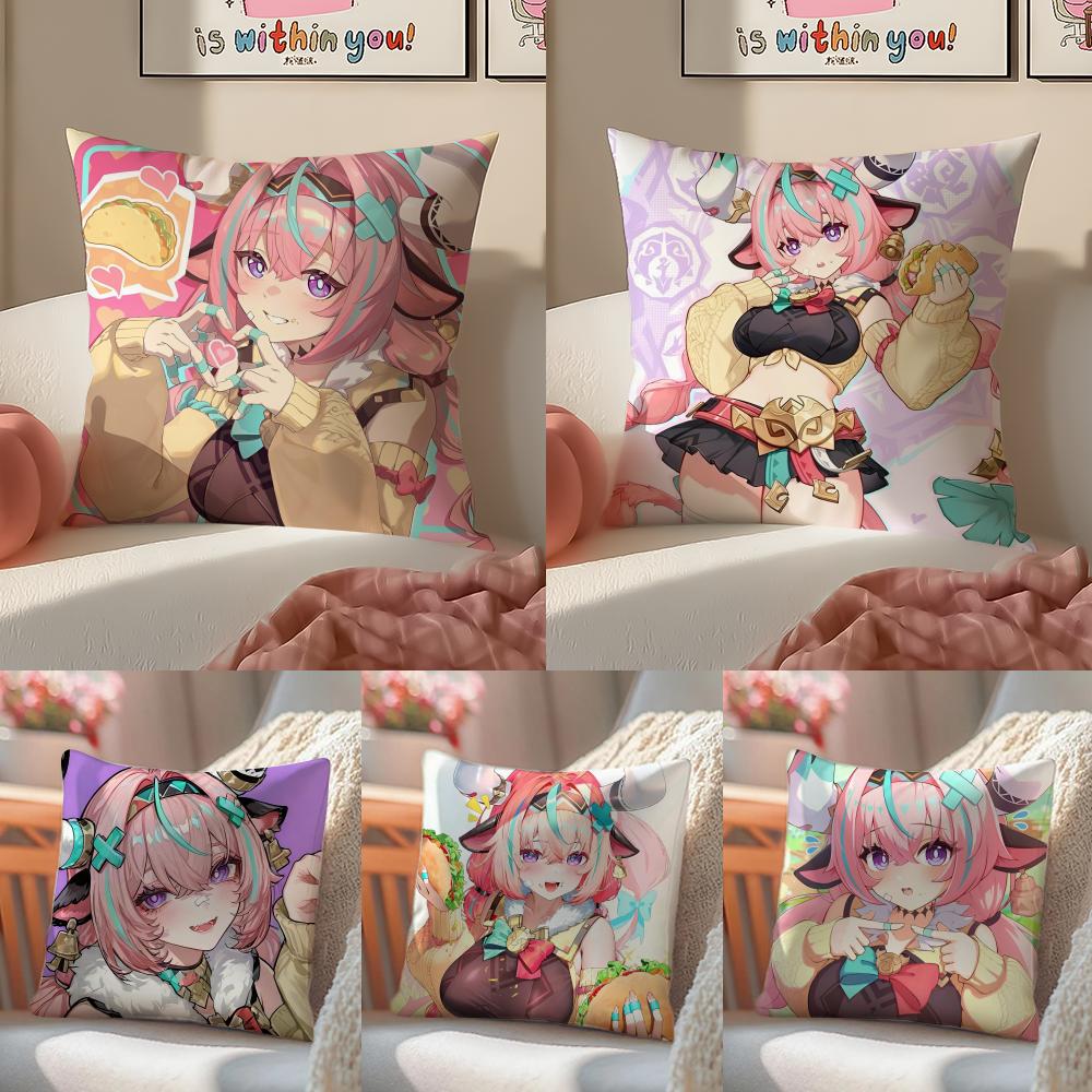 Hot Anime G-Genshin Impact V-Varesa Pillow Case Sofa Living Room Bedroom Headboard Backrest Cushion Square Cushion