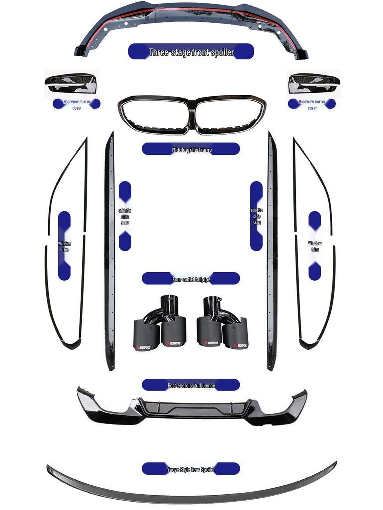 Front Lip & Bumper Kit for 20-25 BMW 3 Series - Black MP