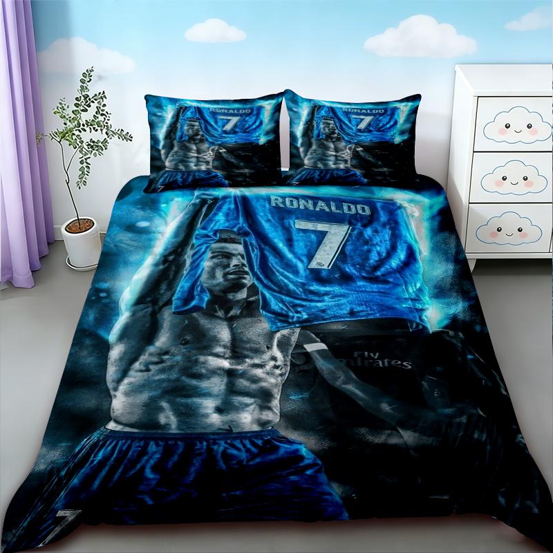 CR7 Bettwäsche-Set Fußball Cristiano Ronaldo Bettwäsche-Set für ein komfortables und atmungsaktives Schlafzimmer Geburtstagsgeschenke