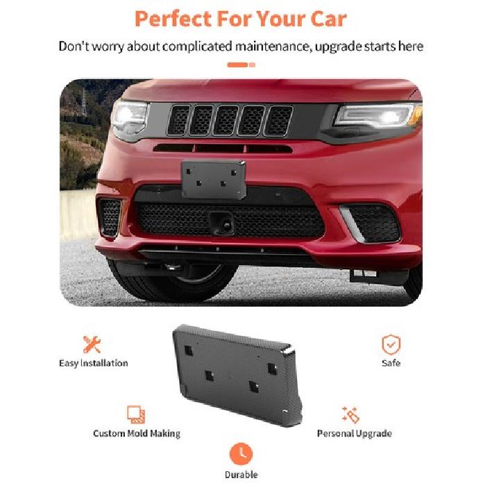 Passend für 2017- JEEP GRAND CHEROKEE VORDERE KENNZEICHENHALTERUNG KOHLEFASER