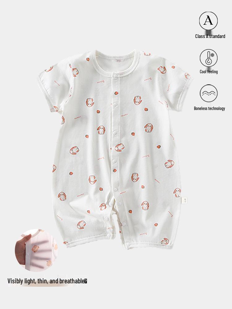 Newborn Baby Short-Sleeve Romper - Light Summer Jumpsuit for Boys