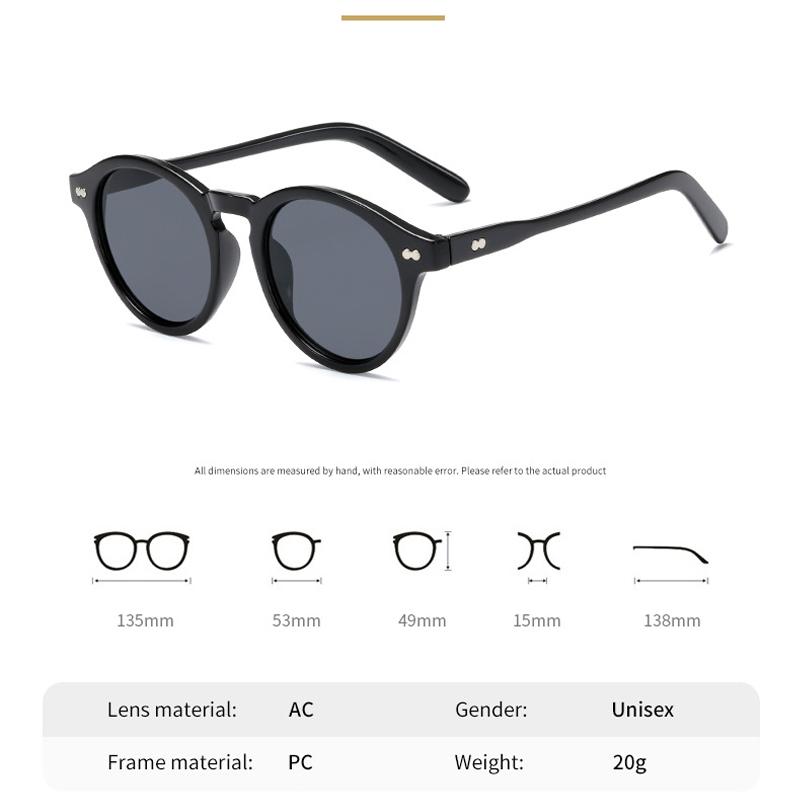 Retro Round Sunglasses Women Men Brand Designer Vintage Sun Glasses Female Black Outdoor Eyewear UV400